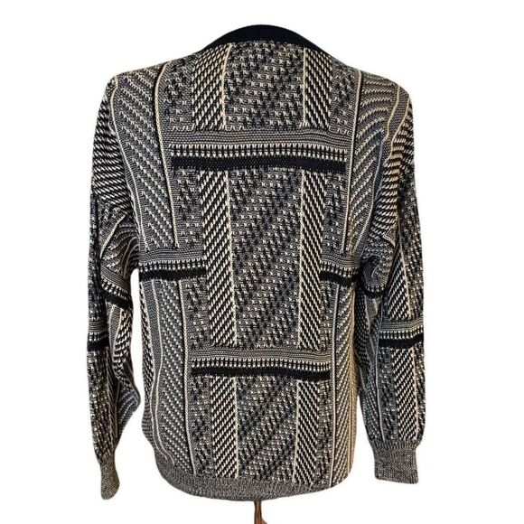 Union Bay Vtg Men’s Geometric Print Sweater Pullover Sz. S Black/White - Picture 5 of 8